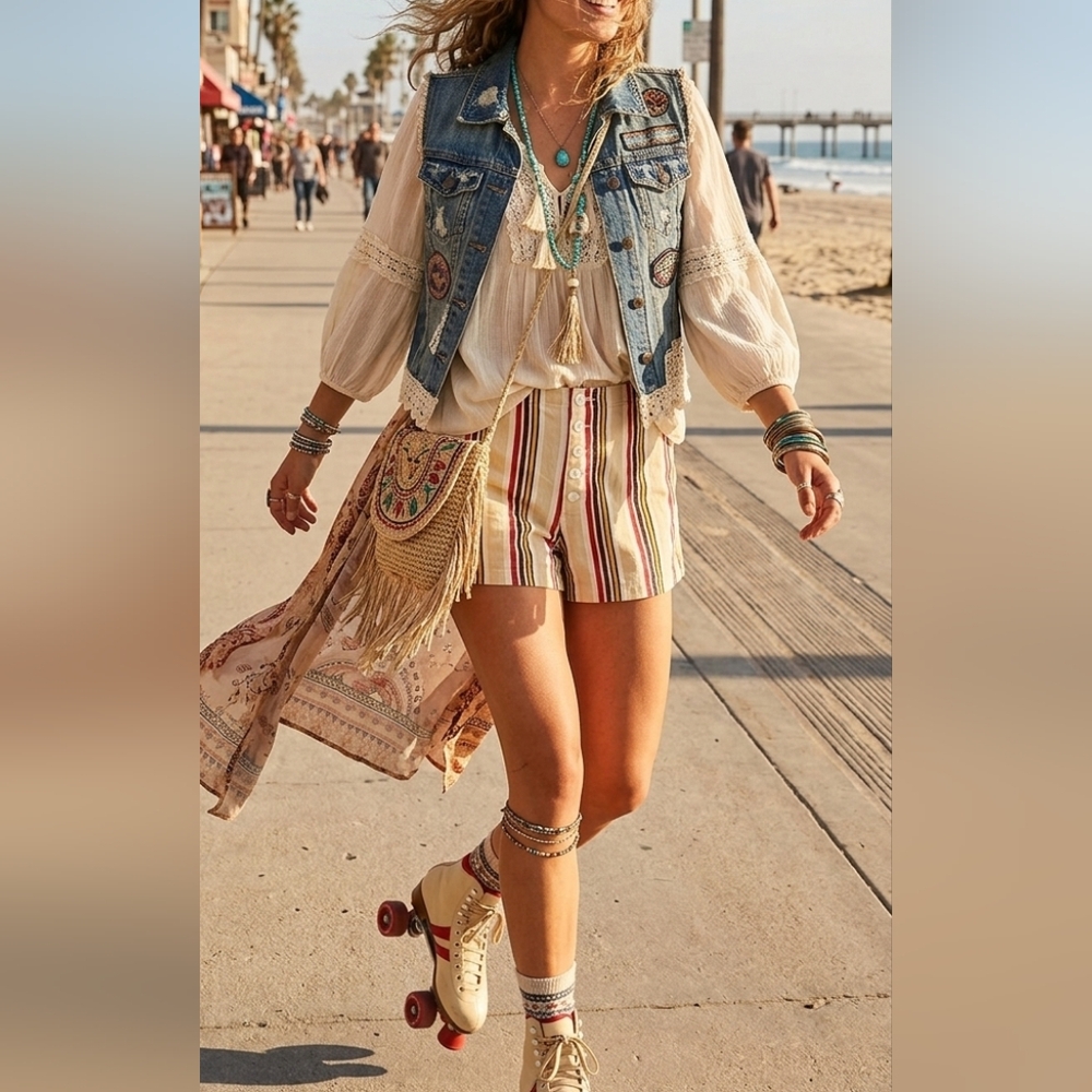Urban Outfitters Striped Button-Front Shorts